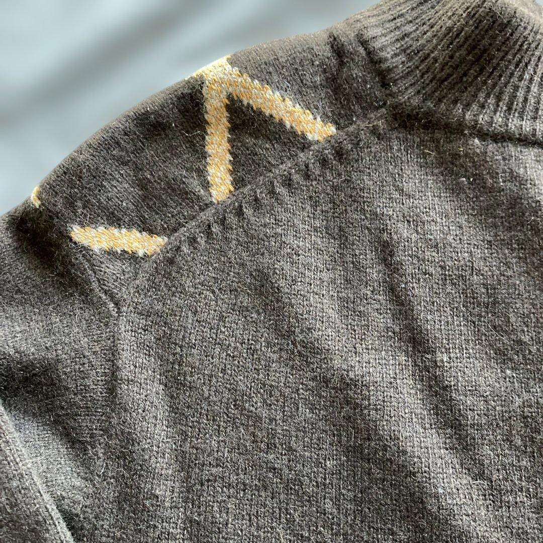 CORSINIコルシーニピュアカシミア100%ジャガード編ジップアップニット48