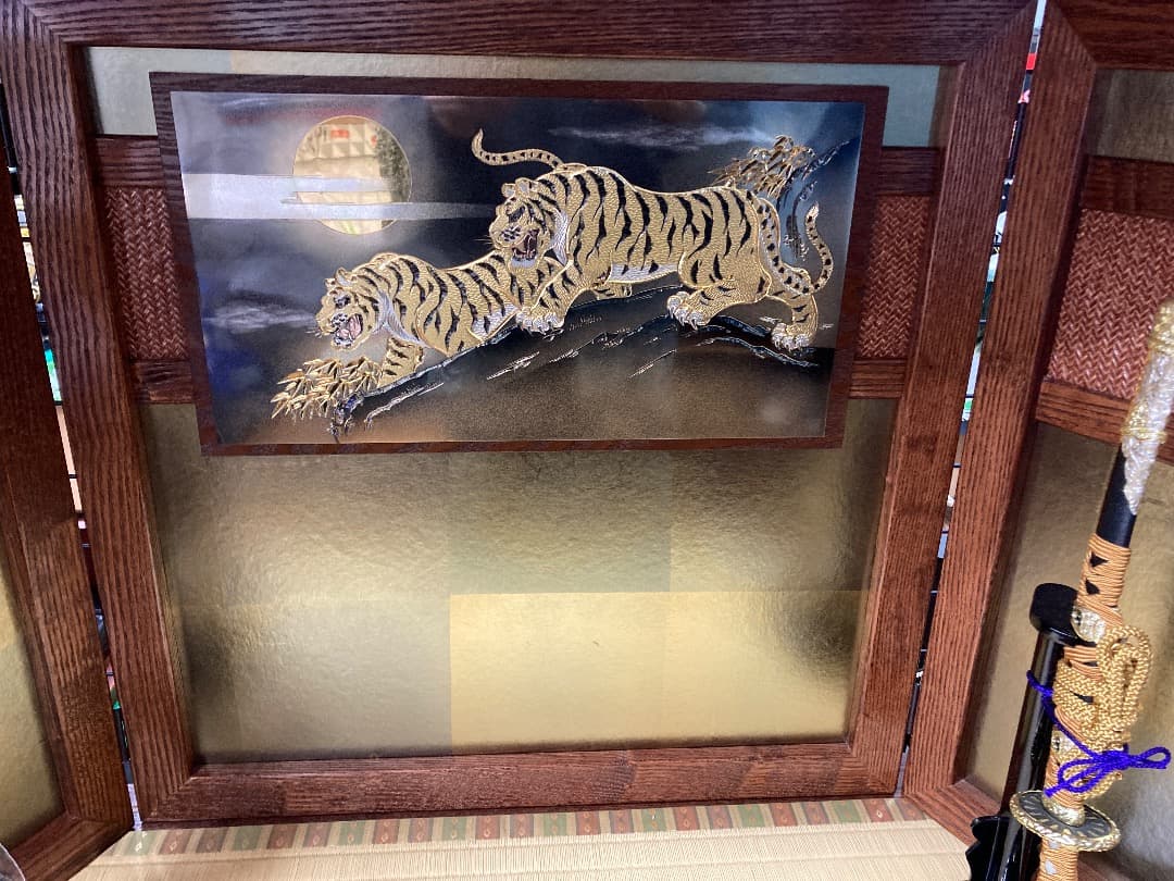 E21 五月人形5月台屏風のみ台巾73㎝位五月鎧兜端午の節句