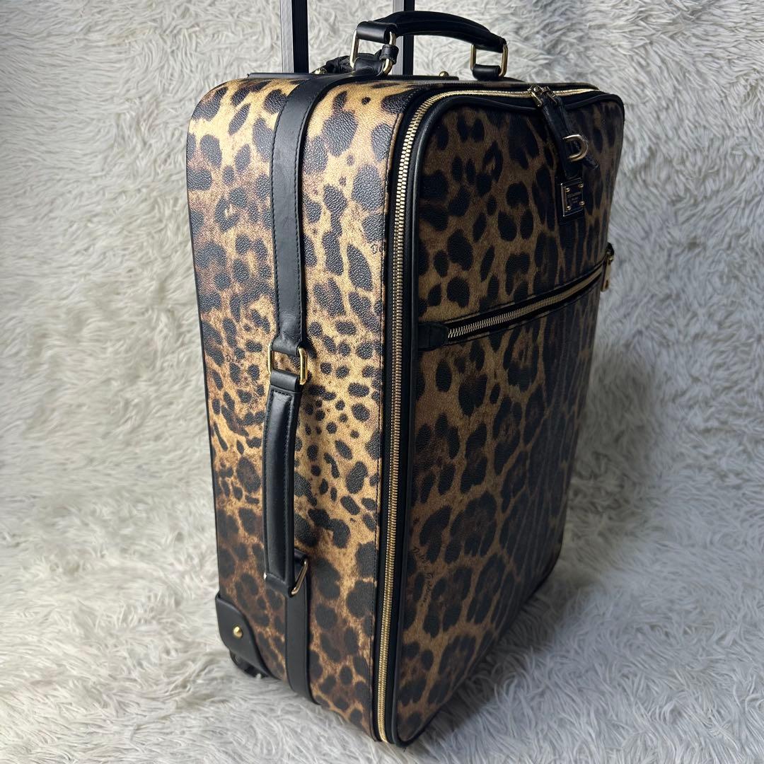 美品 PVCドルガバ レオパード ヒョウ柄 大型キャリーケース 旅行やビジネスに