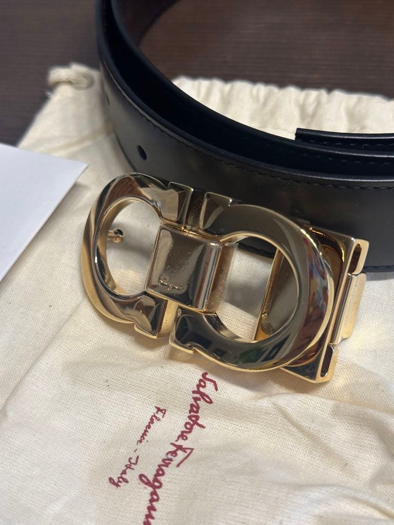 【未使用品】サルヴァトーレフェラガモ ベルト　ダブルガンチーニ　ゴールド