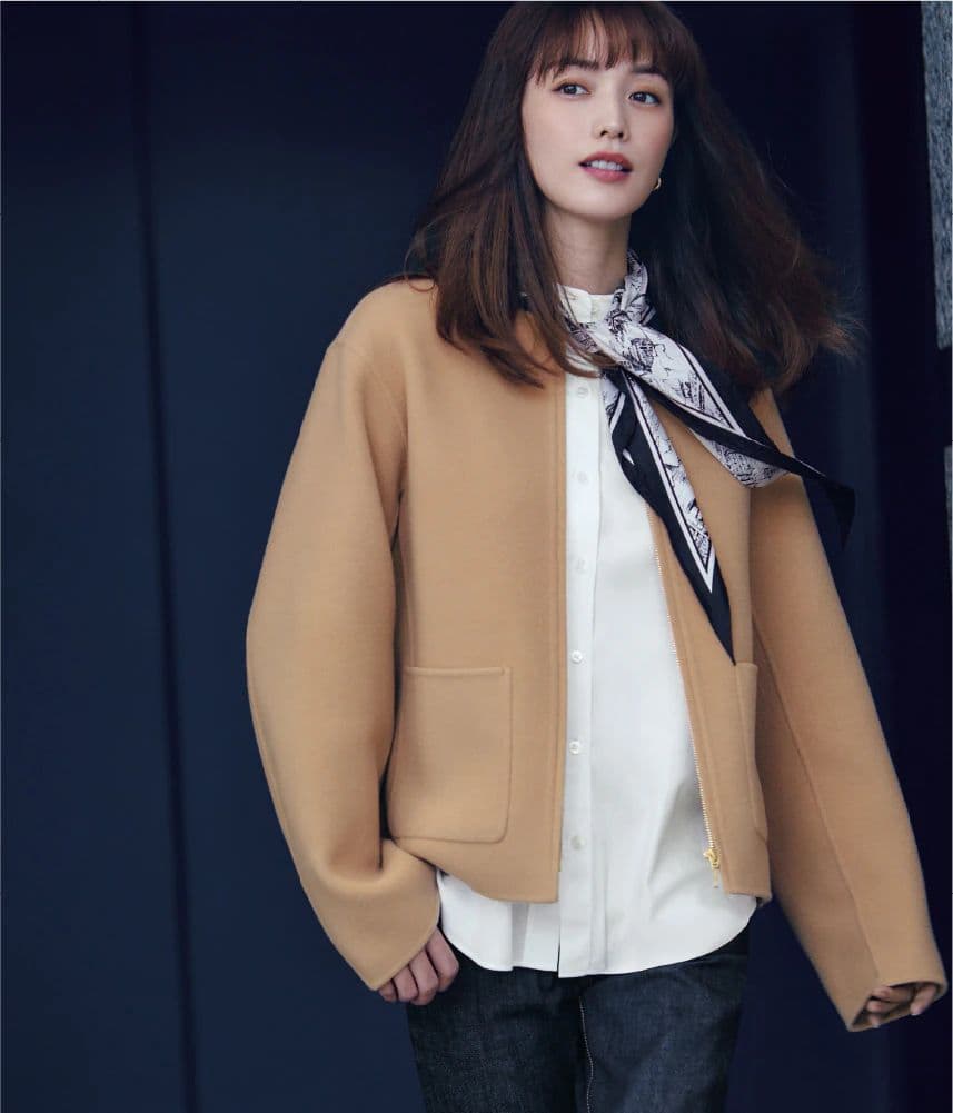 美品 23区 ウールリバー ショートコート 蛯原友里さん着用 40 Lサイズ