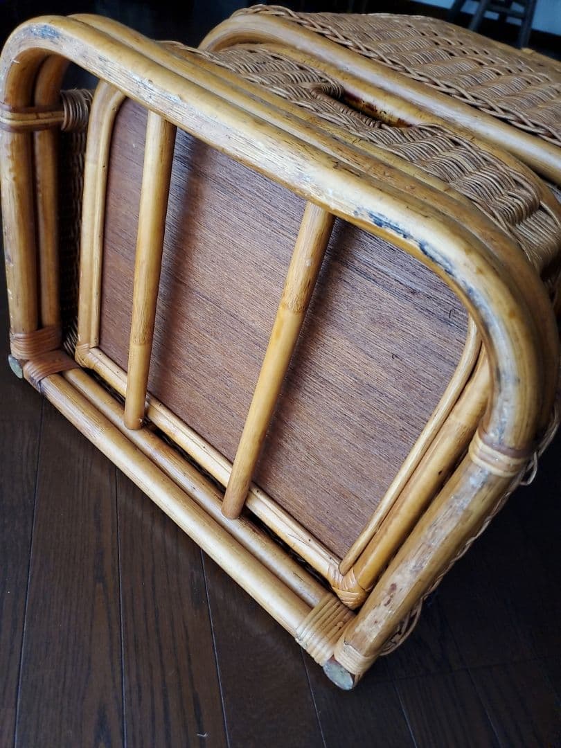 ラタンファニチャー　ラタン　アタ　かご　物入れ　収納