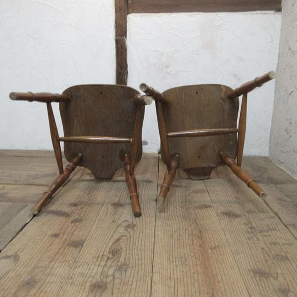 イギリス直輸入 アンティーク 家具 キッチンチェア 2脚セット 4751e