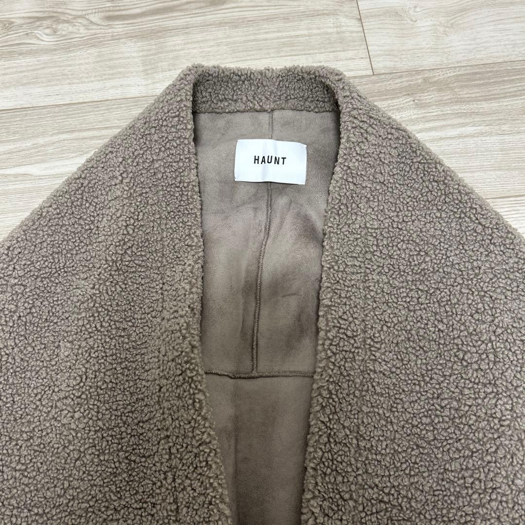 【美品】HAUNT ハウント　ボアストール　グレージュ