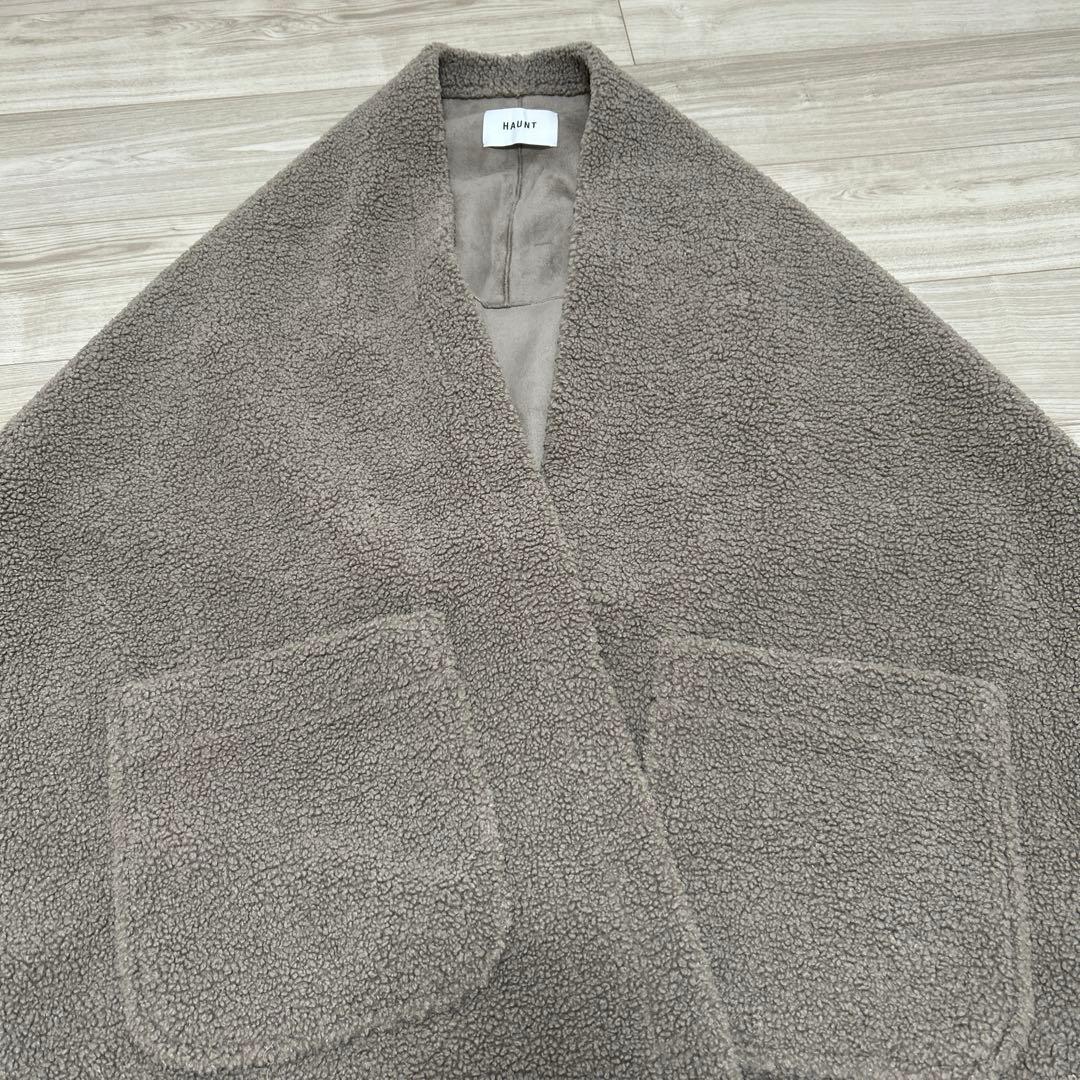【美品】HAUNT ハウント　ボアストール　グレージュ