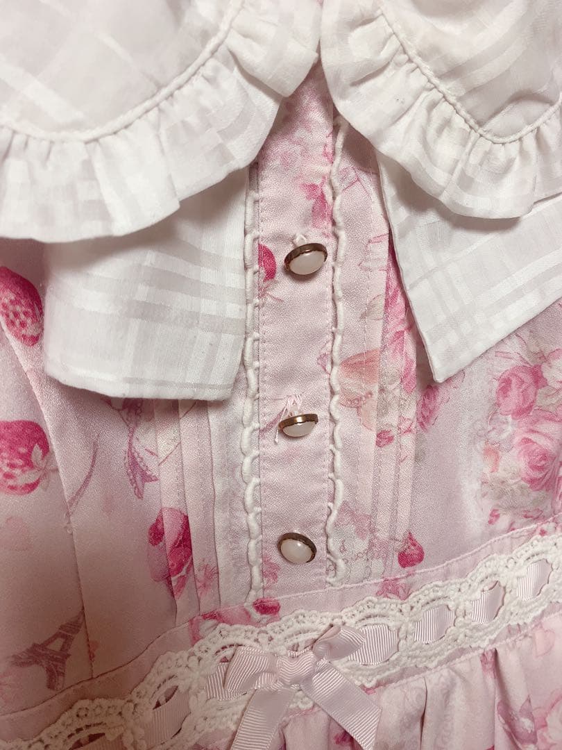 Lizlisa リズリサ マカロンブーケ柄ワンピース ピンク