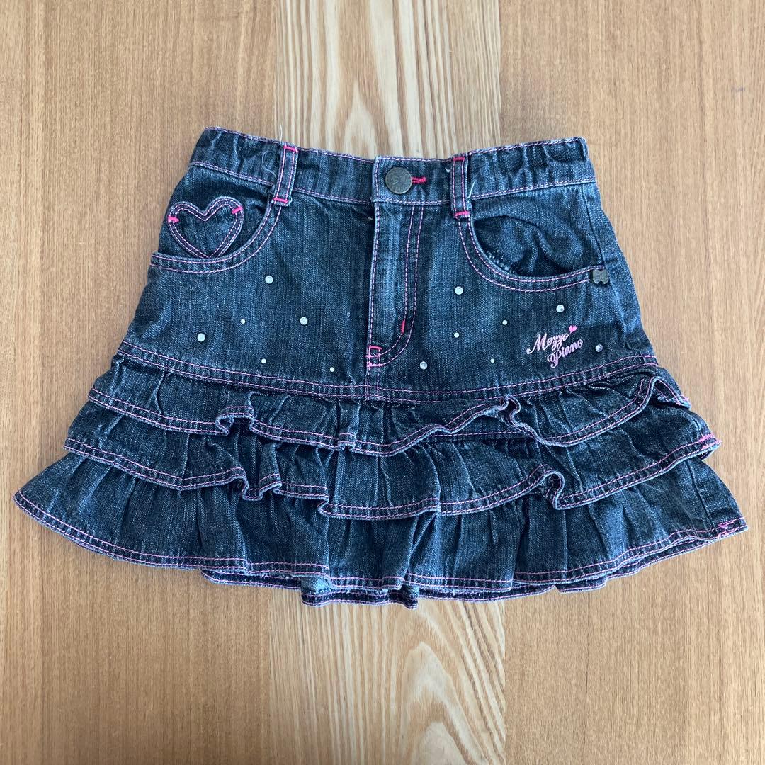 MEZZO PIANO メゾピアノ デニムスカート 3段フリル - メルカリ