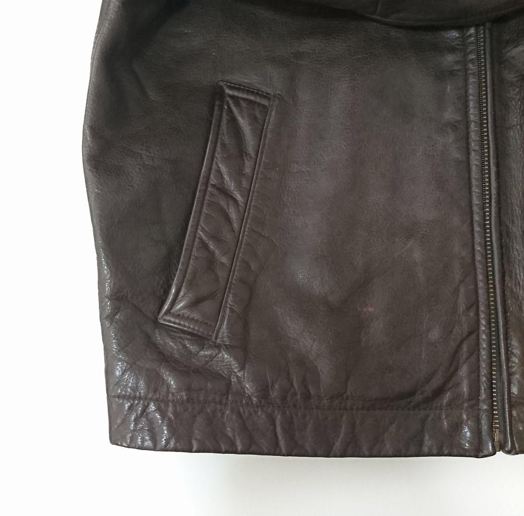 バナナリパブリック✨シングルライダースジャケット M ブラウン カウレザー 牛革