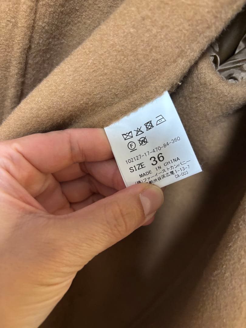 アナイ　カシミヤコンリバーフード コート　定価8.1万円