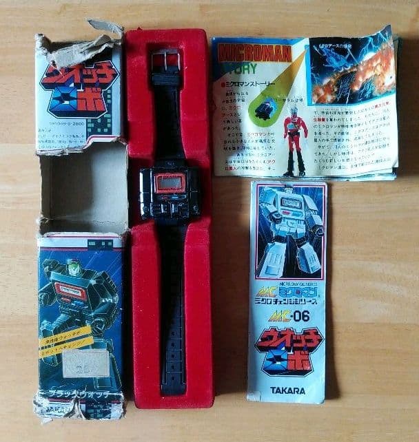 ミクロマン ウオッチロボ ウォッチロボ ブラックMC-06 タカラ 昭和