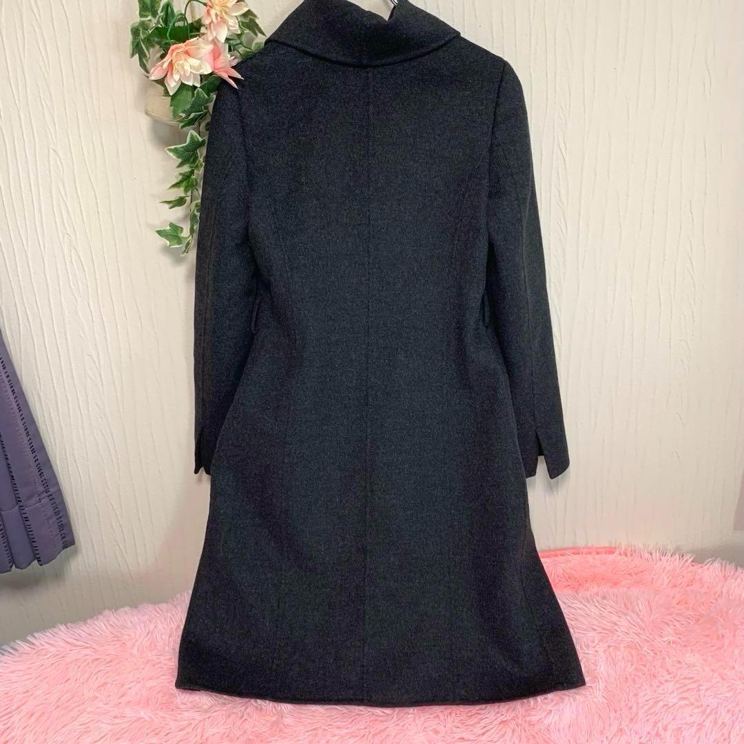 D57. ICB【カシミヤ混/女優襟◇ロングコート】S ベルト Aライン