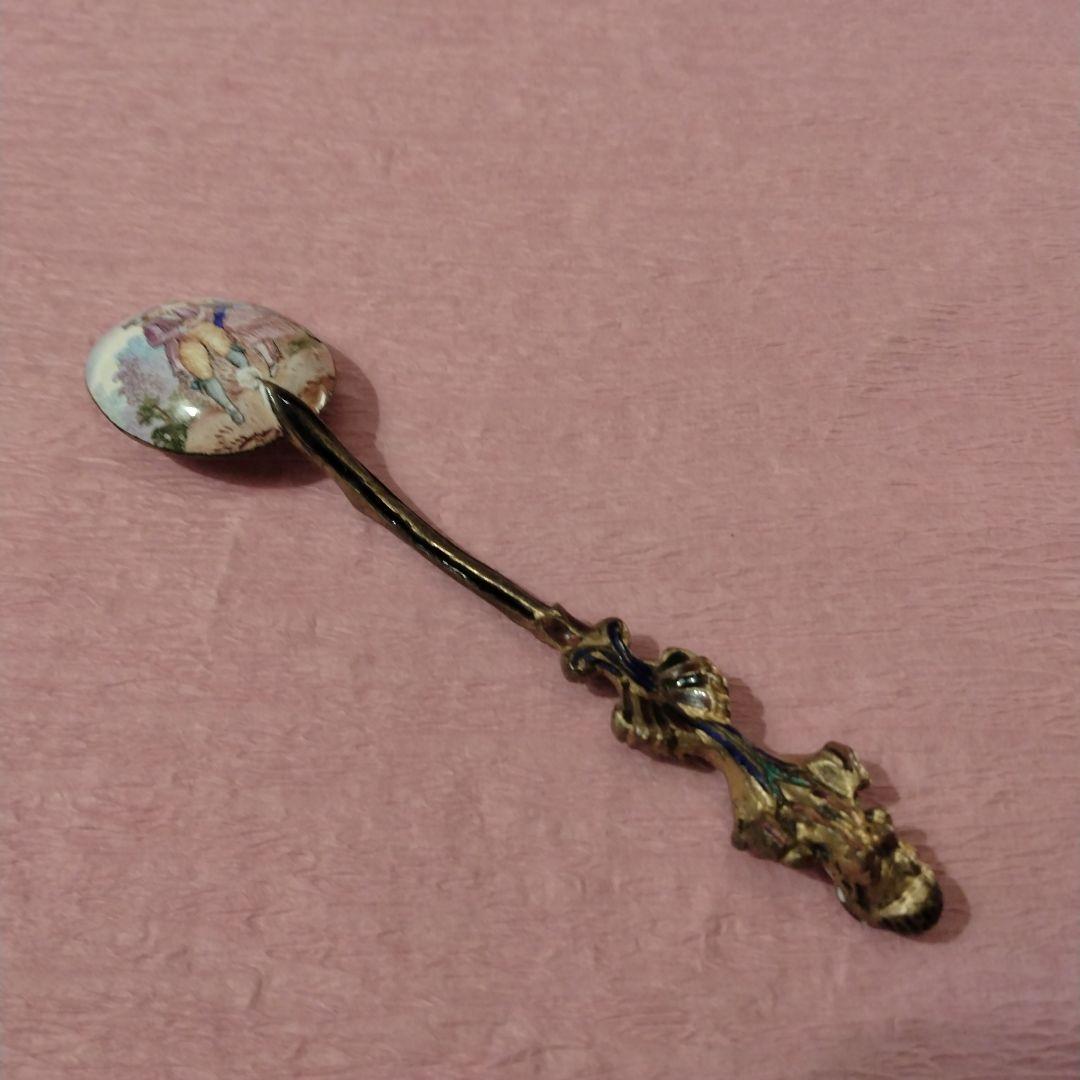 18世紀 エナメルスプーン 肉筆