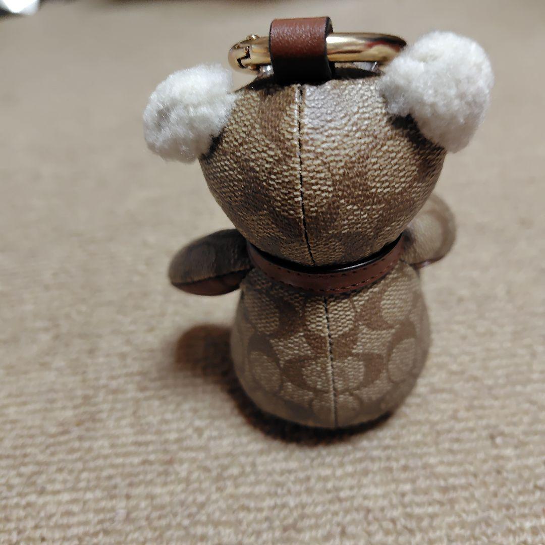 COACH テディベア クマ型レザーキーホルダー ブラウン 新品未使用