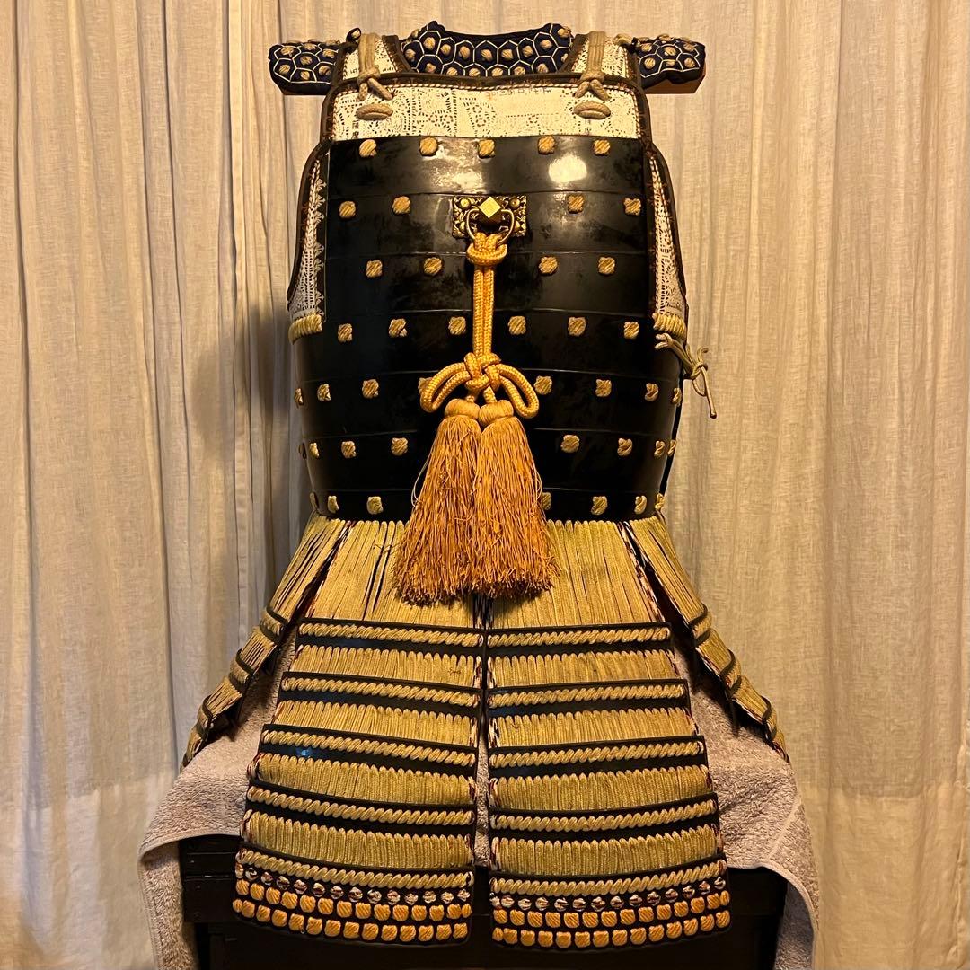 希少です！ 光忍作【薩摩丸武工房製】鉄地黒塗胴鎧 草摺り（七枚綴）