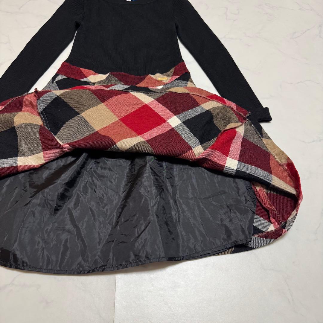 美品 BLUE LABEL CRESTBRIDGE チェック切替ワンピース 38