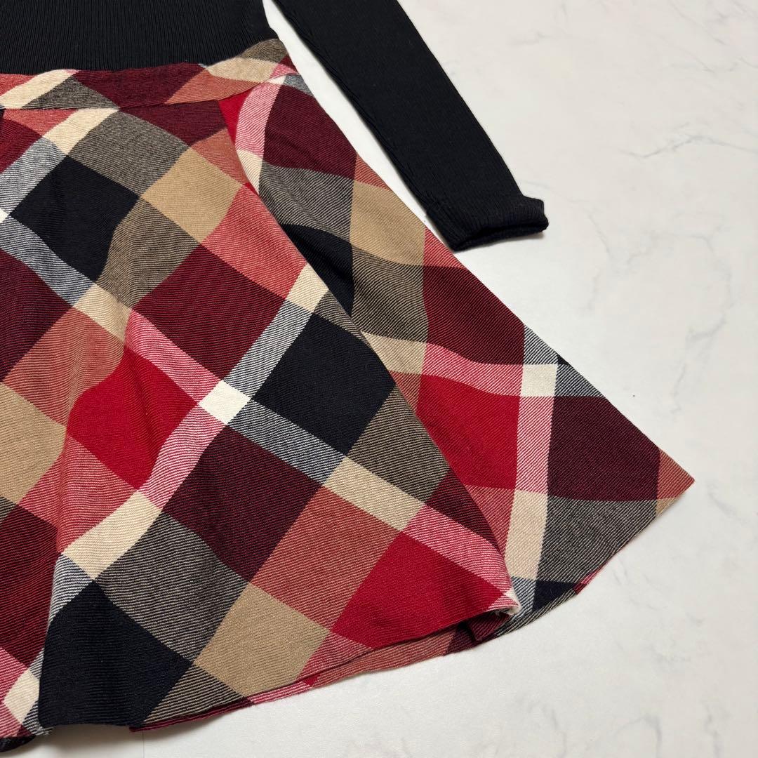 美品 BLUE LABEL CRESTBRIDGE チェック切替ワンピース 38