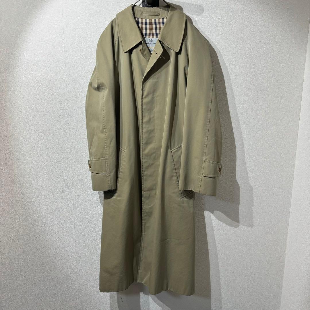 希少カラー アクアスキュータム ステンカラーコート 玉虫色 クラブ