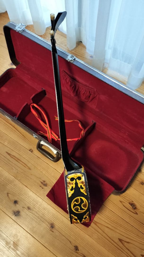 三線 沖縄 真壁型 本革強化張り ビンテージ