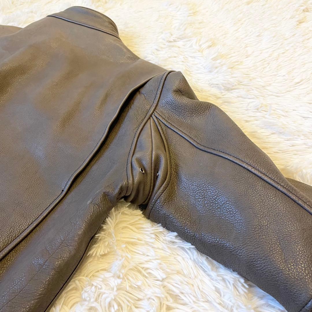 Schott★シングルライダースジャケット Lサイズ ステアハイド ブラウン系