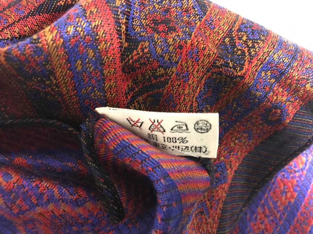 本物イヴサンローランYSLシルク大判ストールマフラーショールメンズレディース赤