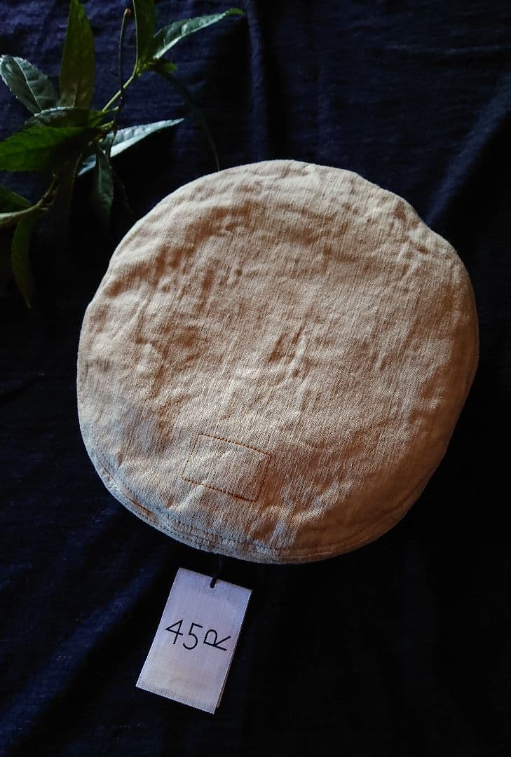 45R☆リネンヘリンボンのベレー/ナチュラルベージュ♪