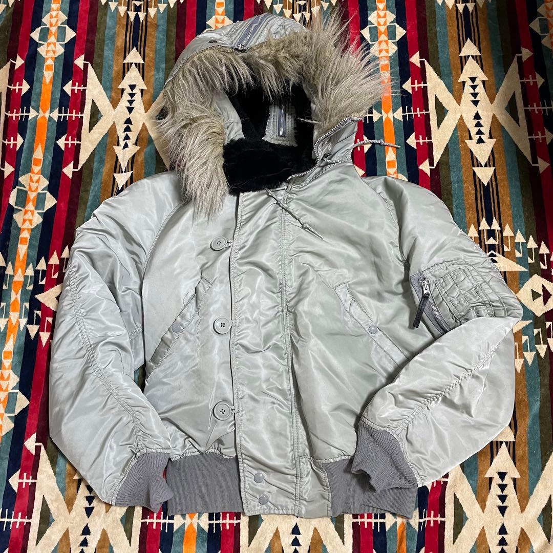 90s ALPHA アルファ N-2B フライトジャケット USA製 シルバー - メルカリ