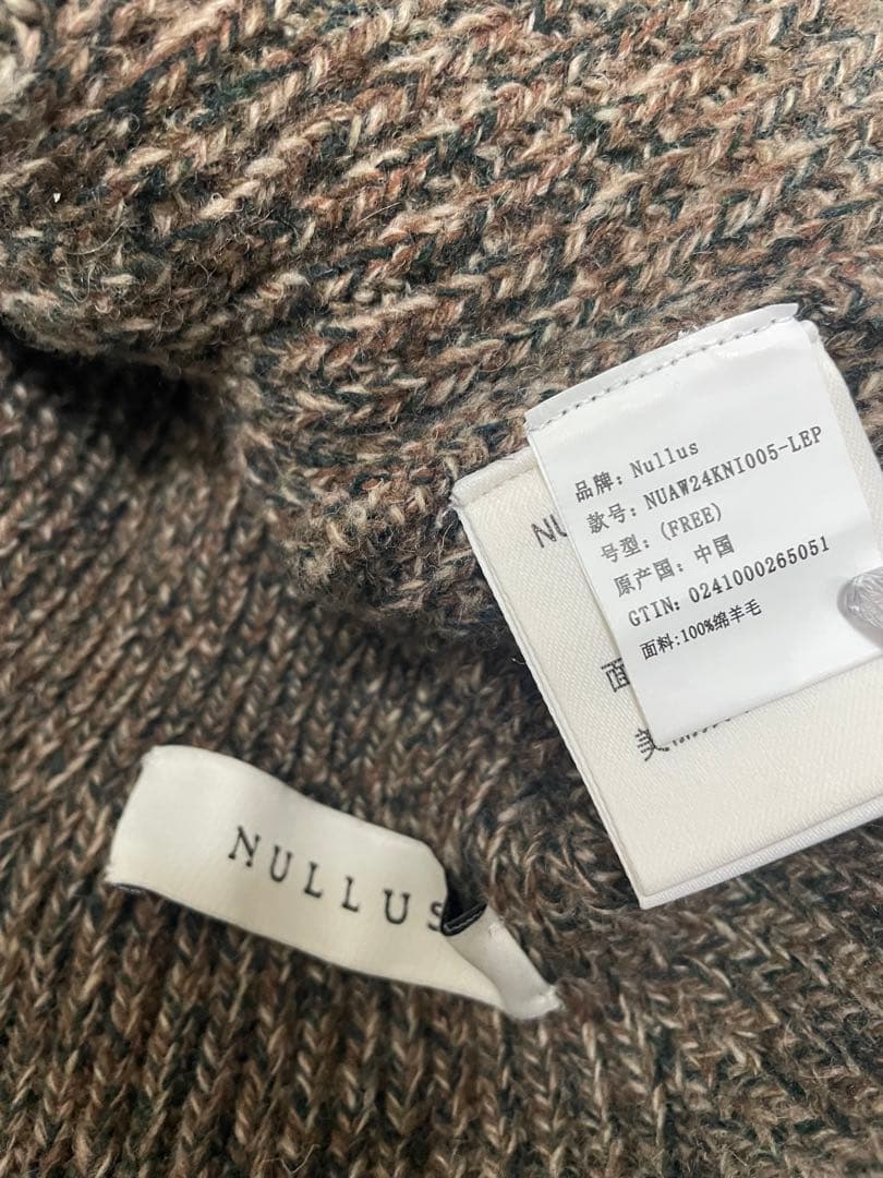 24aw NULLUS ドレープ バラクラバ メリノ ウール