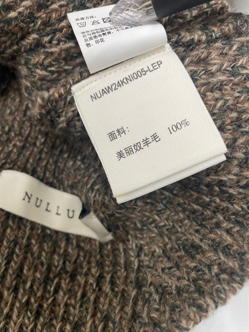 24aw NULLUS ドレープ バラクラバ メリノ ウール