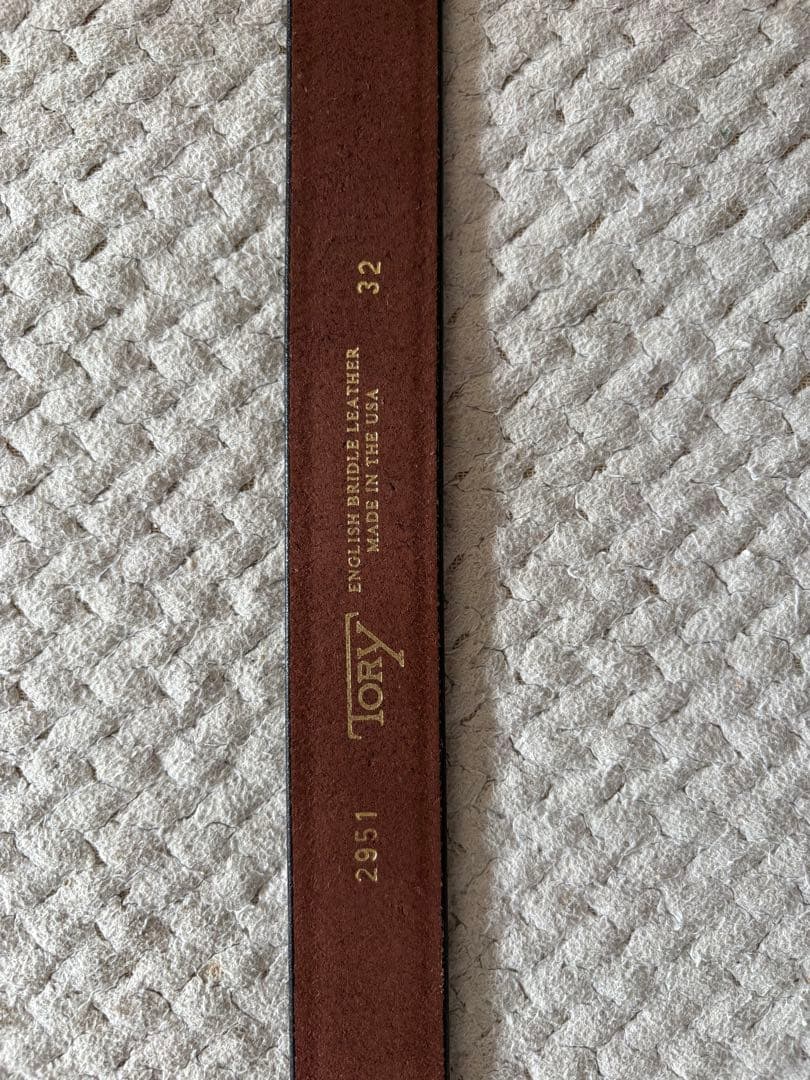 TORY LEATHER フックバックルベルト　32インチ