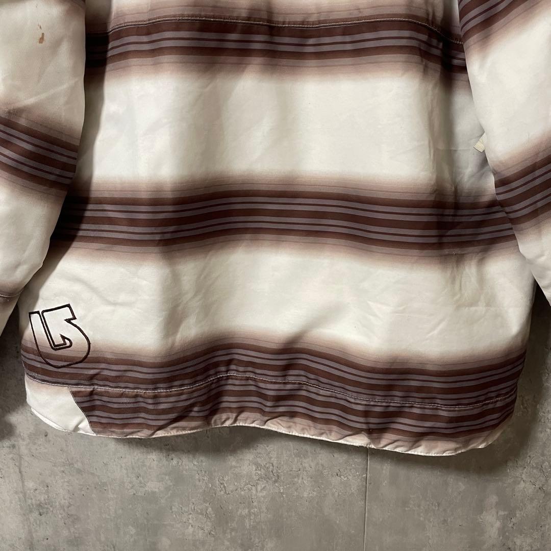 Burtonバートンスキーウェアスノーボードジャケットパーカー白茶色ボーダー希少