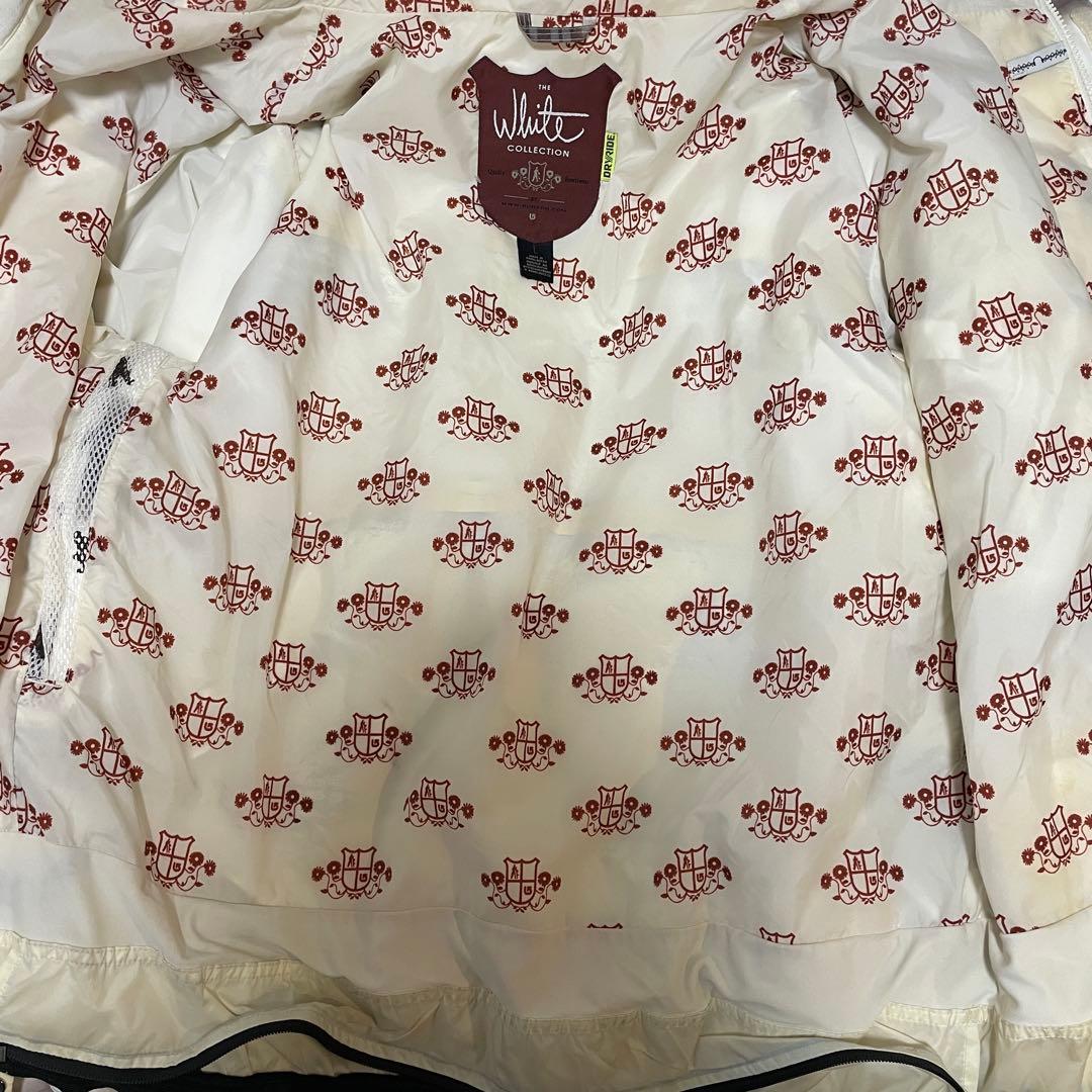 Burtonバートンスキーウェアスノーボードジャケットパーカー白茶色ボーダー希少