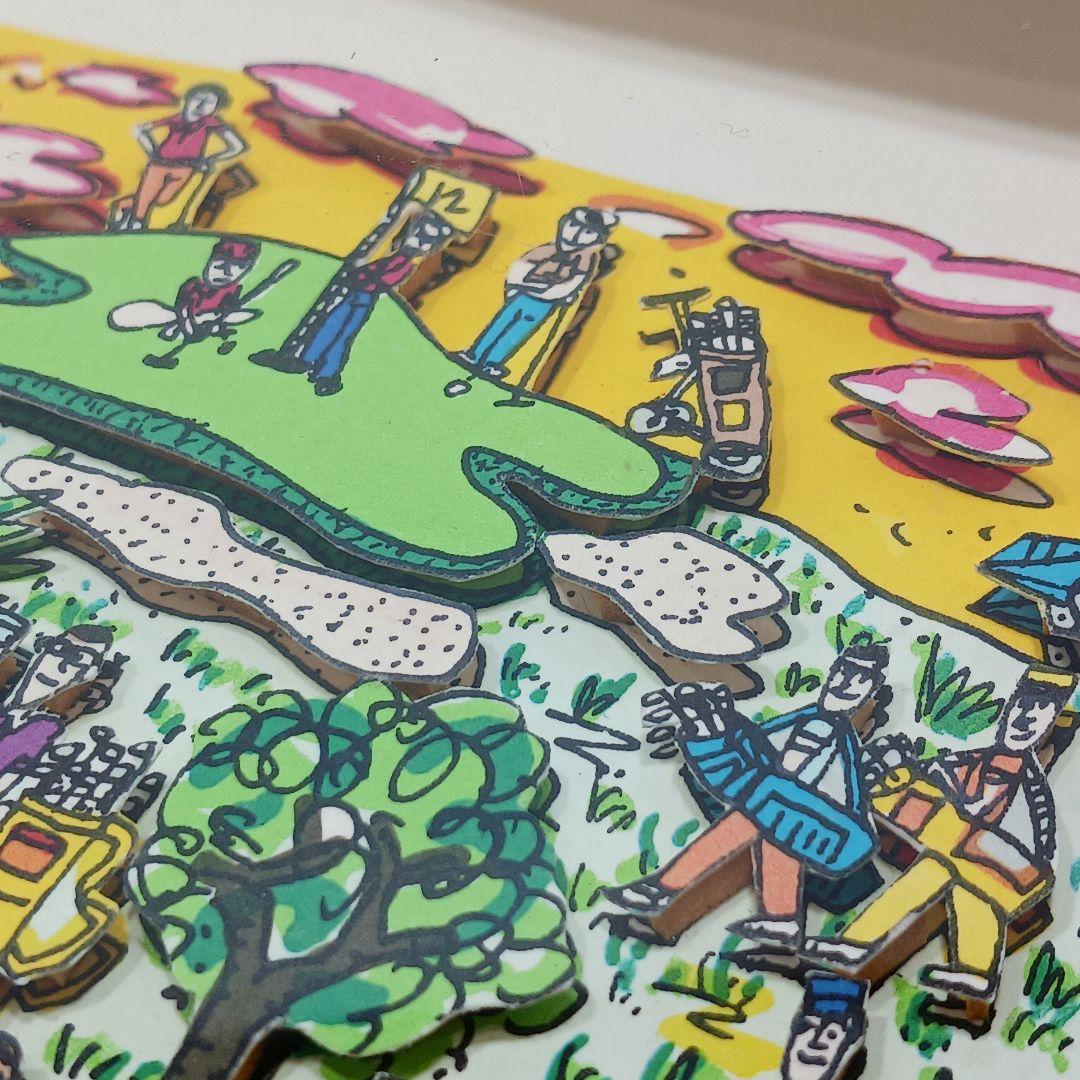 専用Y2279 ジェームス・リジィ 3D シルクスクリーン ゴルフ 額装