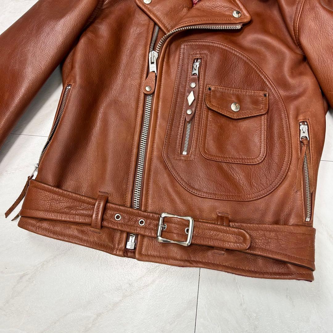 極美品 Schott ショット 528US ライダースジャケット 36 ブラウン
