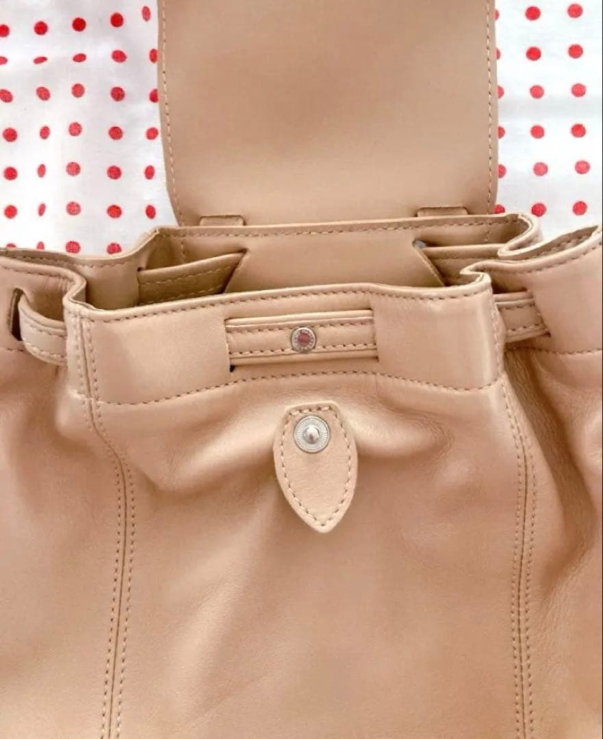 LONGCHAMP ロンシャン レザー リュック バックパック ベージュ 美品