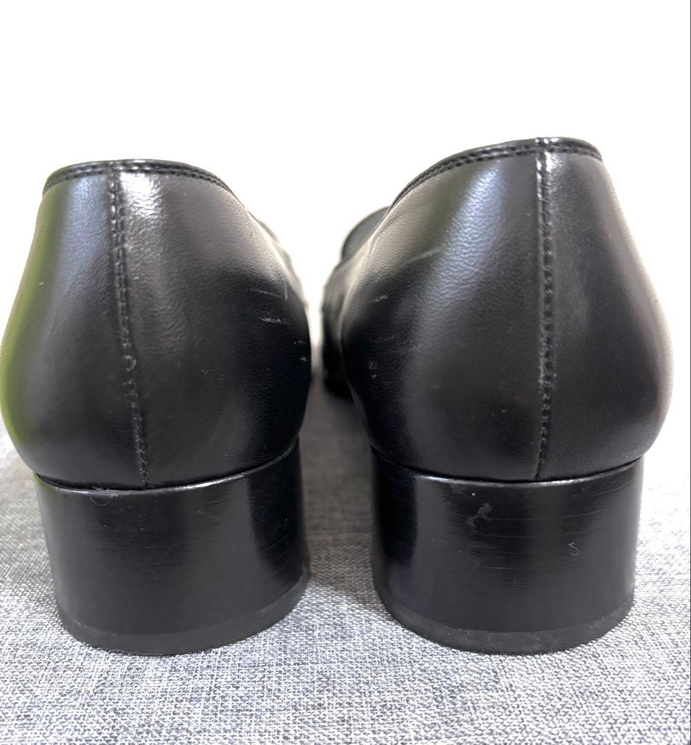 さ*る様 美品　ブラック　ヒールローファー　24.5〜25cm