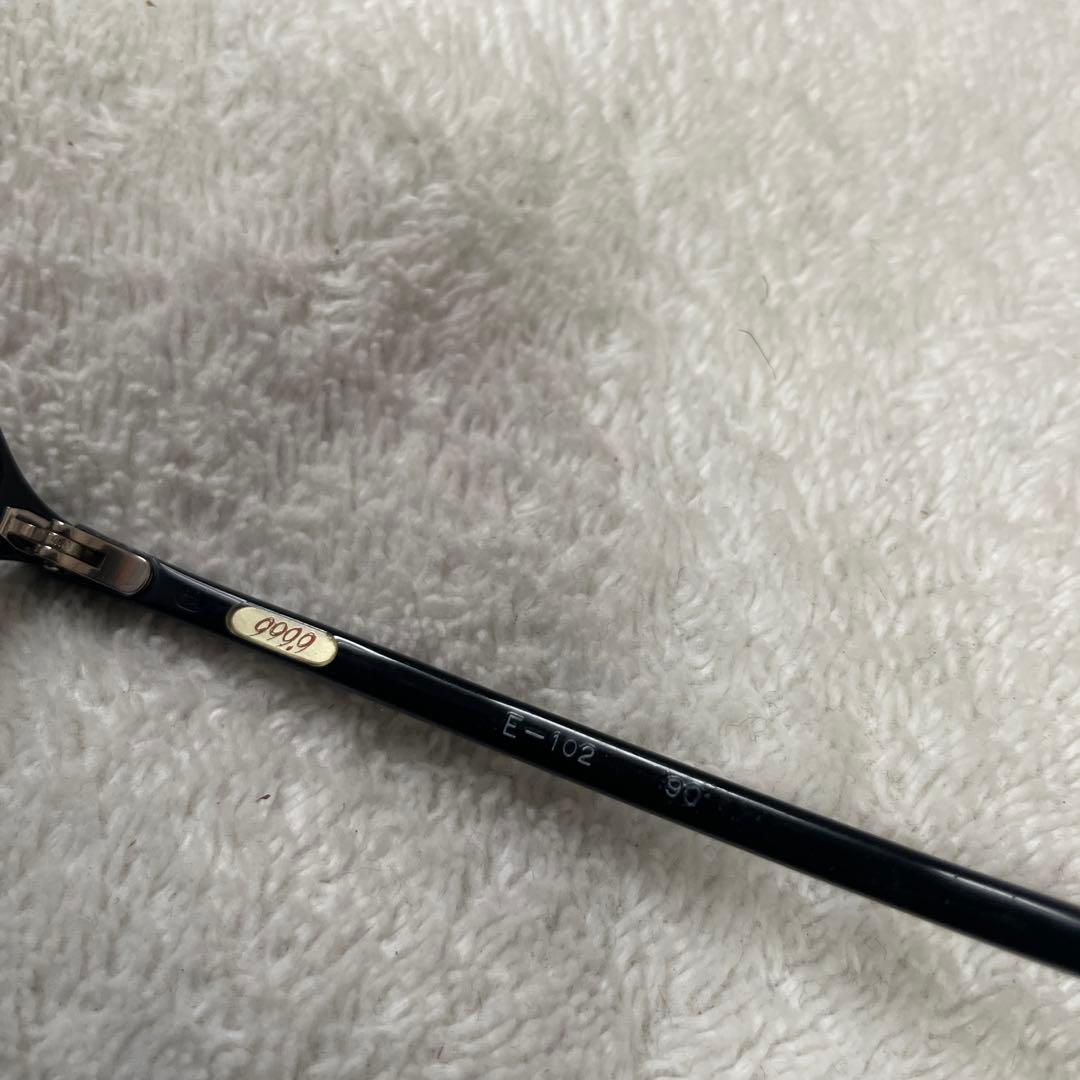 999.9 フォーナインE-102 ブラックオーバルメガネ ケース付き