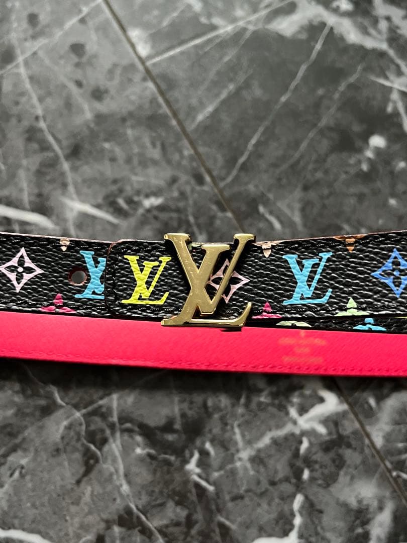 ⭐️希少 ルイヴィトン サンチュール イニシャル マルチカラー ベルト ホワイト