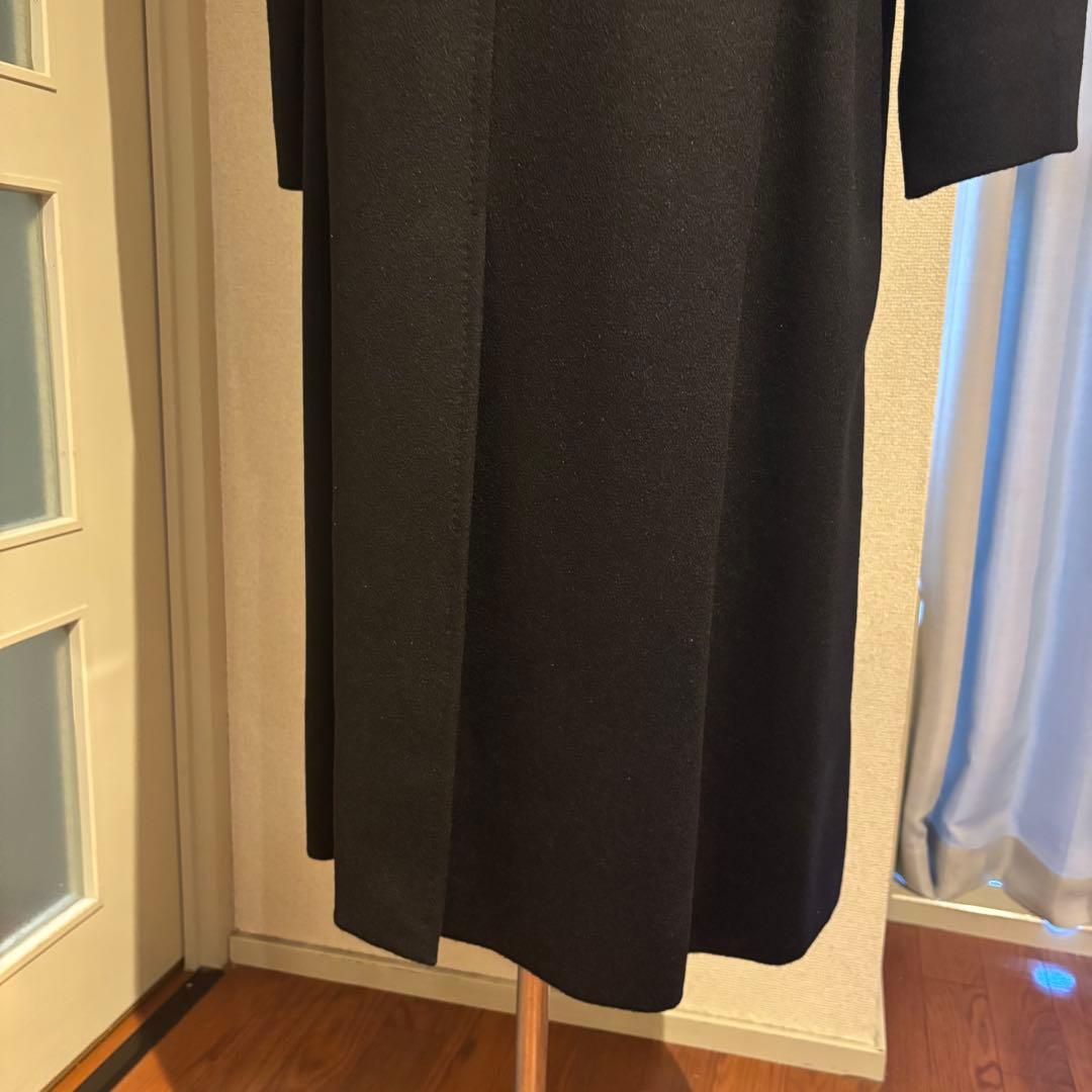 美品 アクアスキュータム カシミア100% ロングコート ブラック ステンカラー
