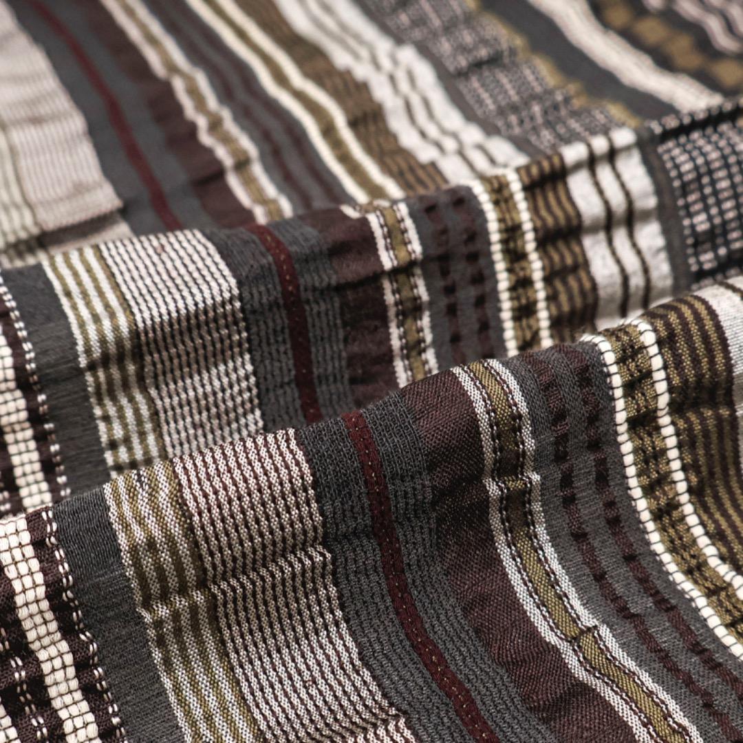 H3371-30◾️ヨーガンレール　ボーダー柄大判ストール　ワッシャー加工