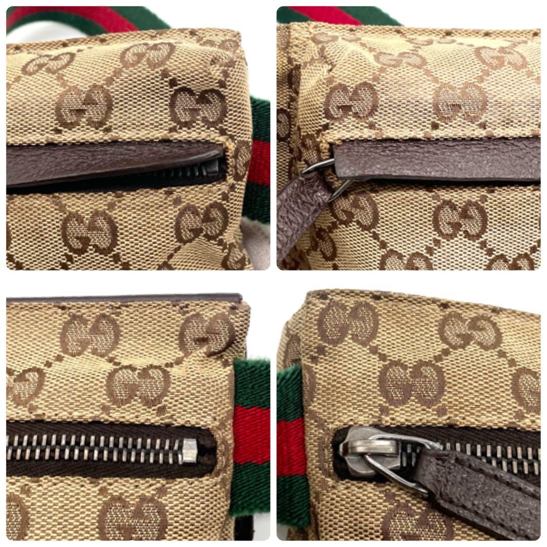 美品✨グッチ ボディバッグ GG キャンバス レザー シェリーライン