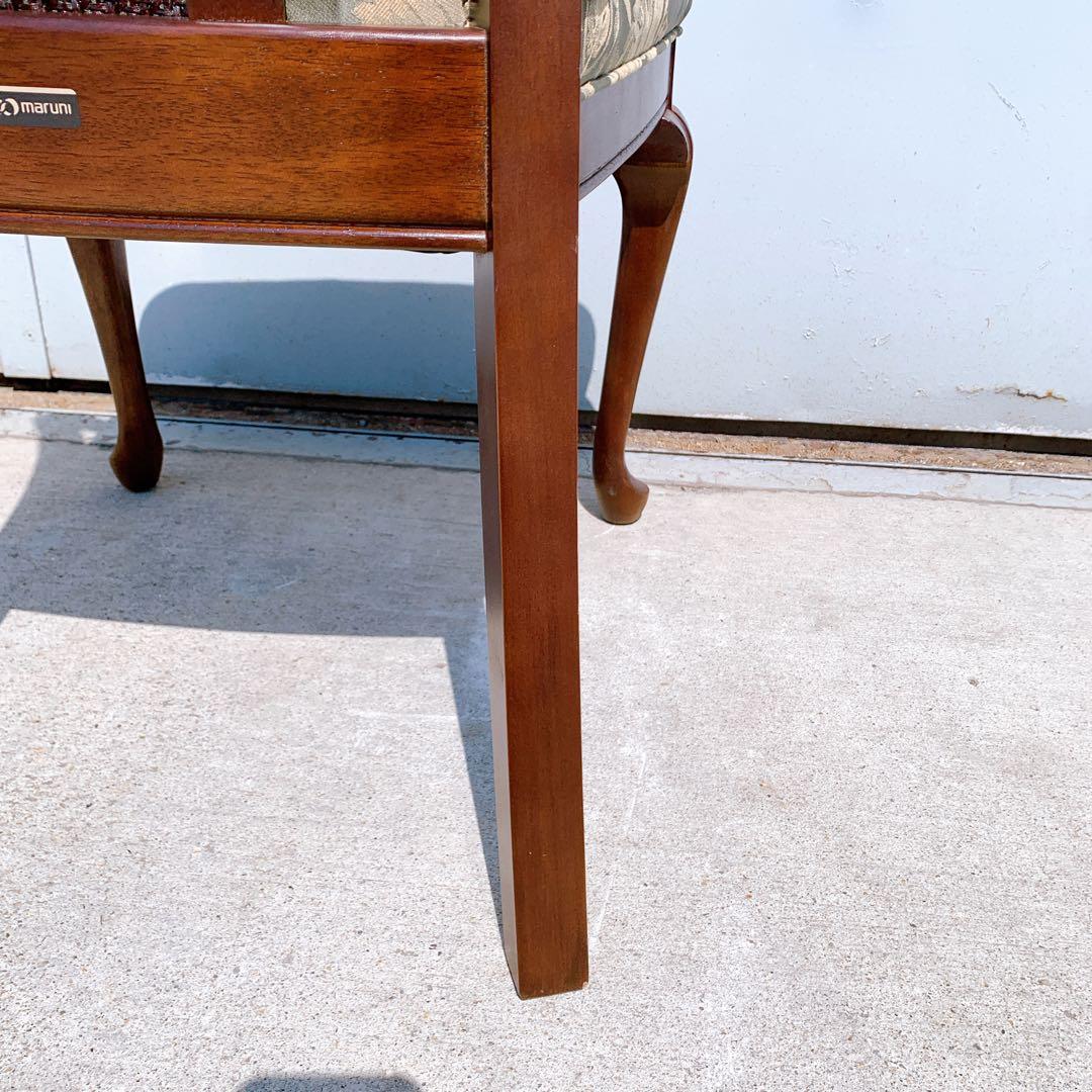 【美品】Maruni マルニ木工 ダイニングチェア アンティークチェア 猫脚④