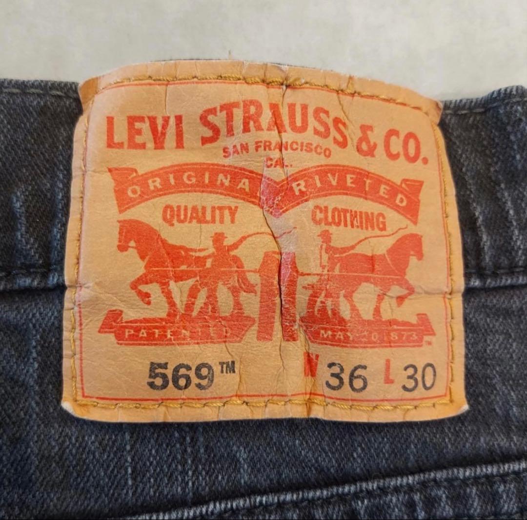 リーバイス569 Levis W36 ブラックデニムボトム 黒 古着 17603 - メルカリ