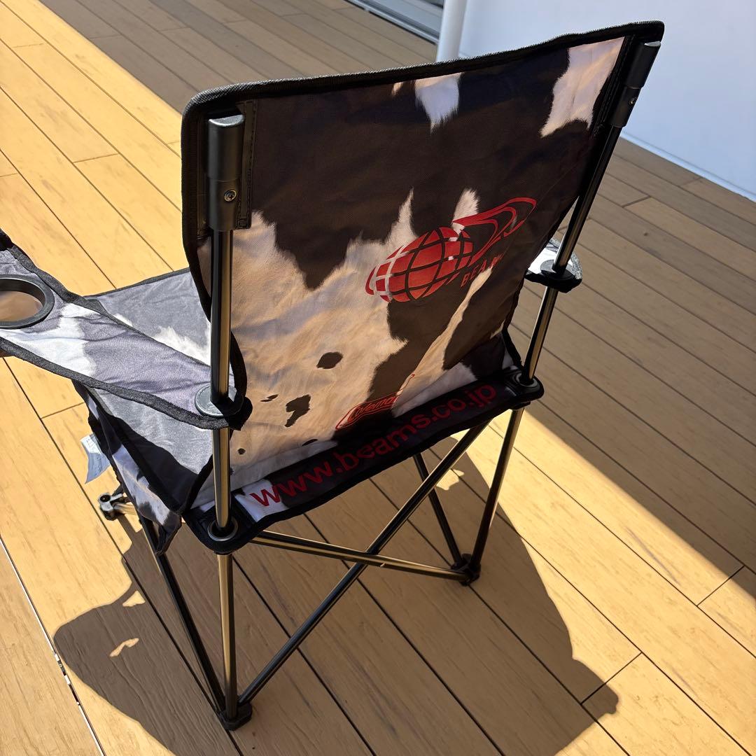 Coleman／BEAMS ハラコ柄 アームチェア アウトドアチェア