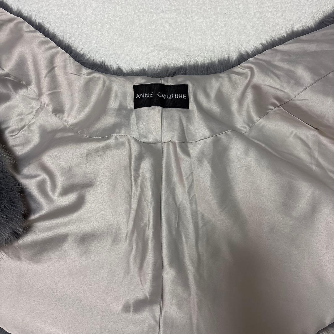 新品Anne Coquine アンコキーヌ リアルFOXファー ストール　グレー