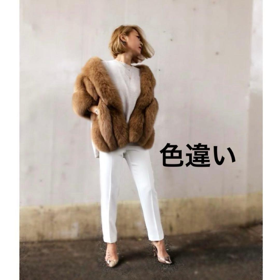 新品Anne Coquine アンコキーヌ リアルFOXファー ストール　グレー