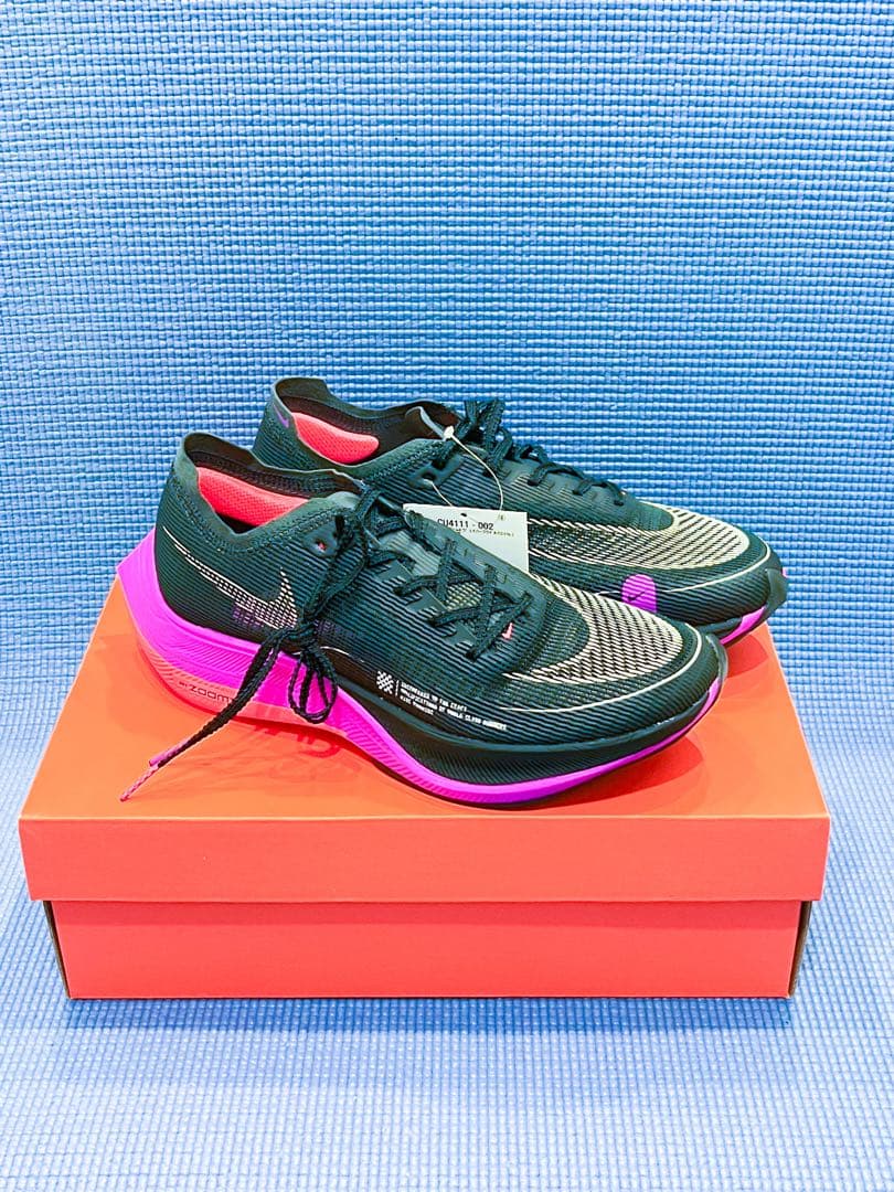 NikeヴェイパーフライNext%2 ブラック/パープル 新品 25.5