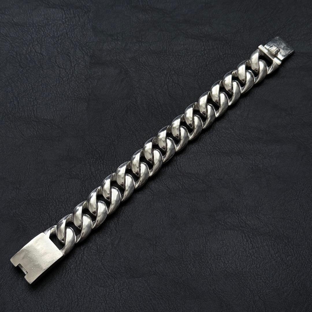 シルバー925刻印あり 極太 喜平チェーン ブレスレット ヴィンテージ