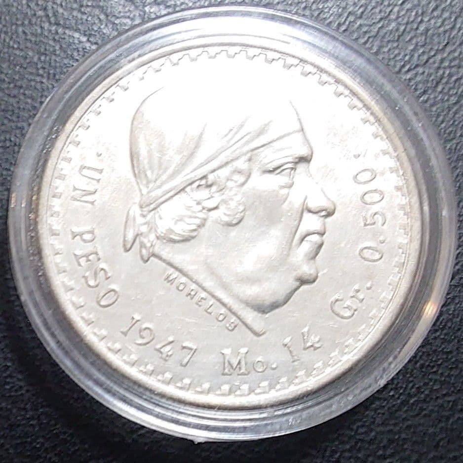 1947年 メキシコ銀貨 1ペソ ホセ・モレロス KM# 456 - メルカリ