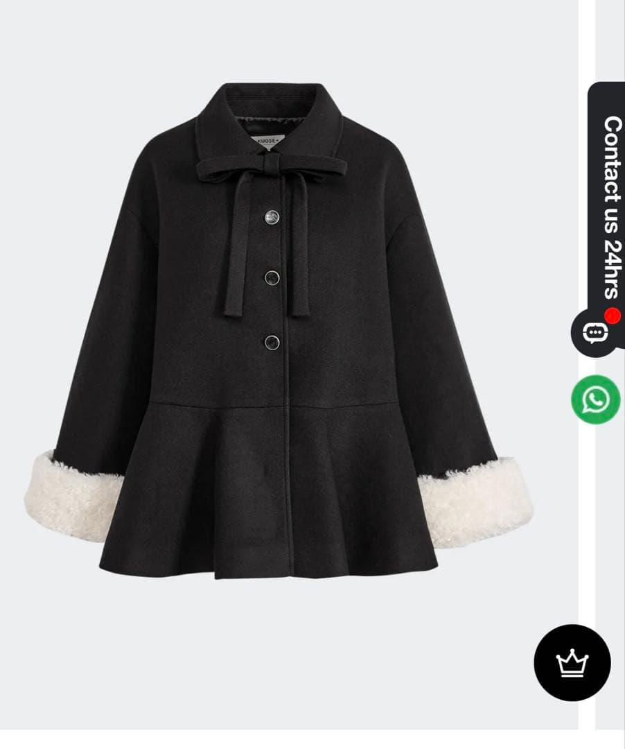 KUOSE クオセ リボンタイミドル丈コート ブラック