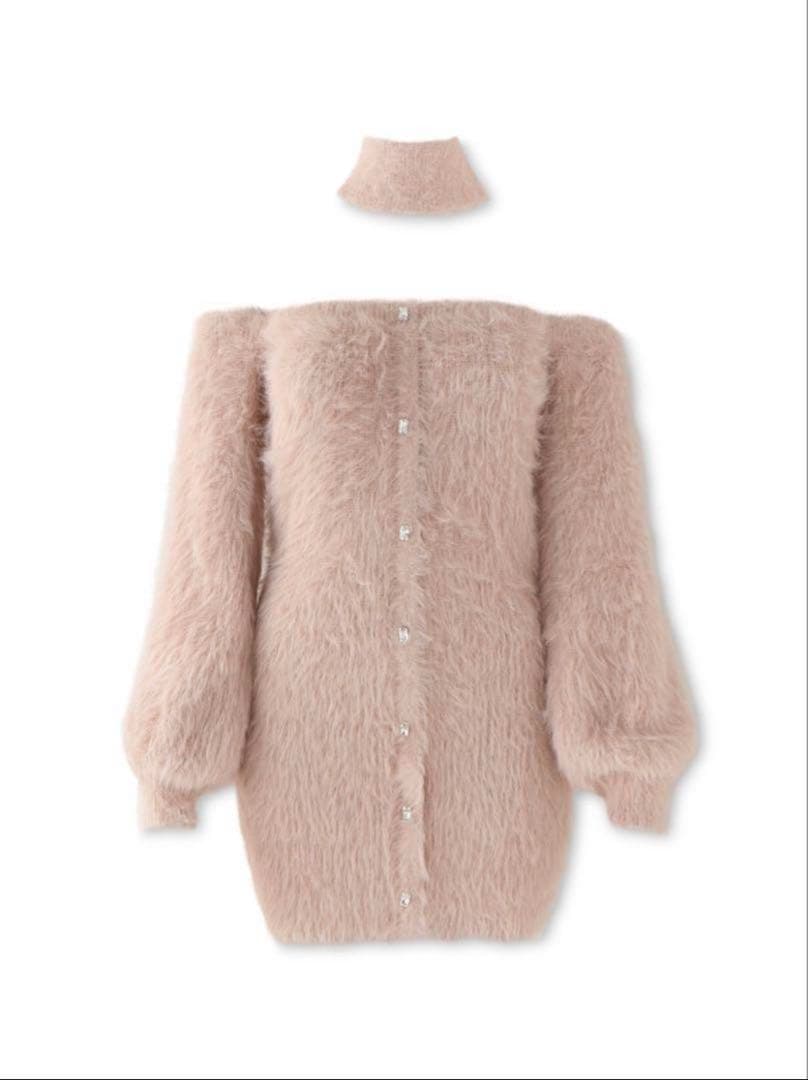 エムミーエメ バックリボンシャギーニットミニワンピース ピンク